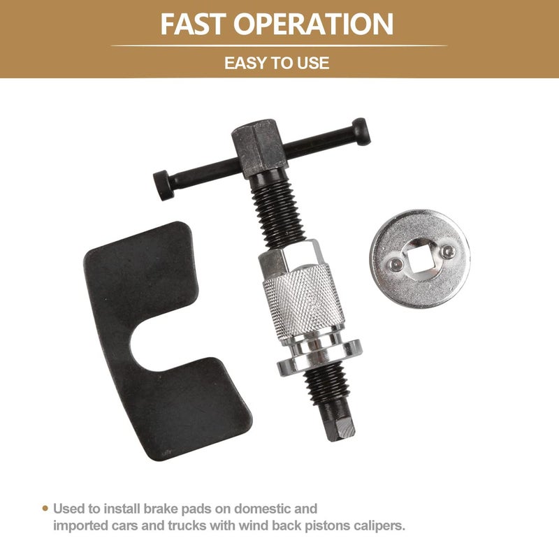 YanTone Disc Brake Caliper Piston Rewind Tool  Brake Piston Wind Back Tool  Car Rear Brake Pad Wind Back Right Handle Tool Set - Image 4